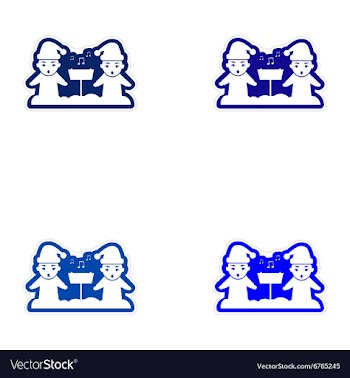 Set of paper stickers on white background children vector image