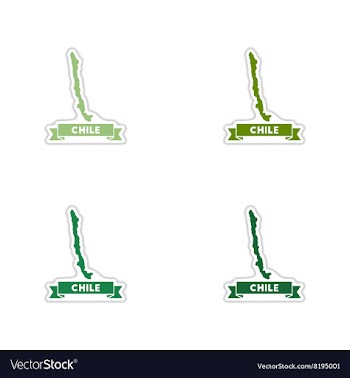 Set of paper stickers on white background Chile vector image