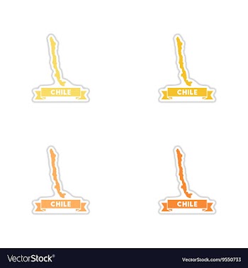 Set of paper stickers on white background Chile vector image