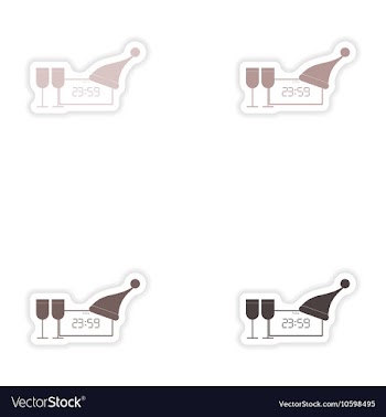 Set of paper stickers on white background clock vector image