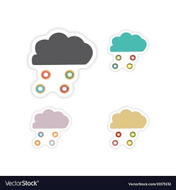 Set of paper stickers on white background cloud vector image