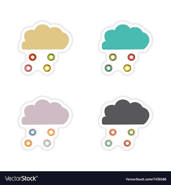 Set of paper stickers on white background cloud vector image