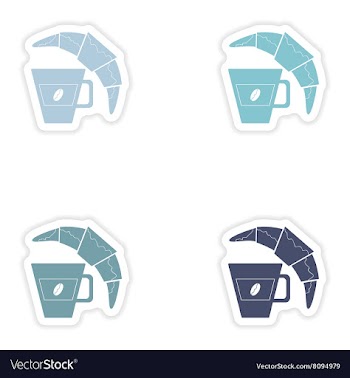 Set of paper stickers on white background coffee vector image