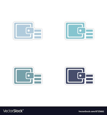 Set of paper stickers on white background coin vector image