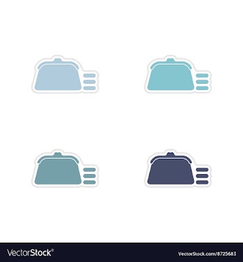 Set of paper stickers on white background coin vector image
