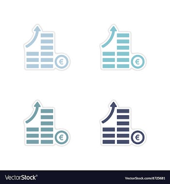 Set of paper stickers on white background coins vector image
