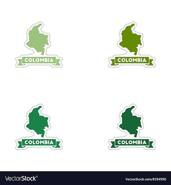 Set of paper stickers on white background Columbia vector image