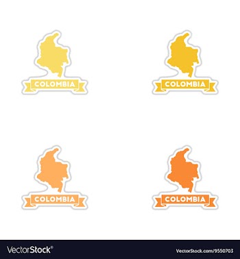 Set of paper stickers on white background Columbia vector image