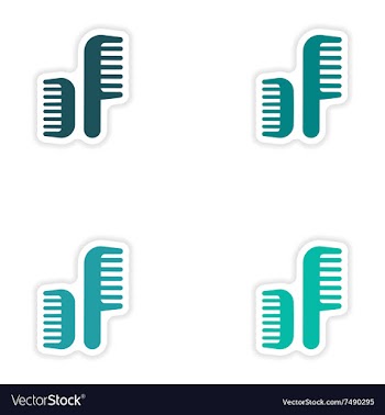 Set of paper stickers on white background combs vector image