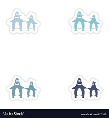 Set of paper stickers on white background couple vector image