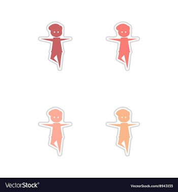 Set of paper stickers on white background dancer vector image