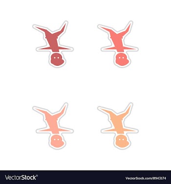 Set of paper stickers on white background dancer vector image