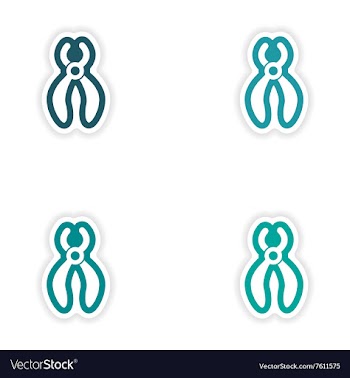 Set of paper stickers on white background dental vector image