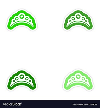 Set of paper stickers on white background diadem vector image
