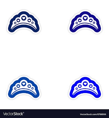 Set of paper stickers on white background diadem vector image