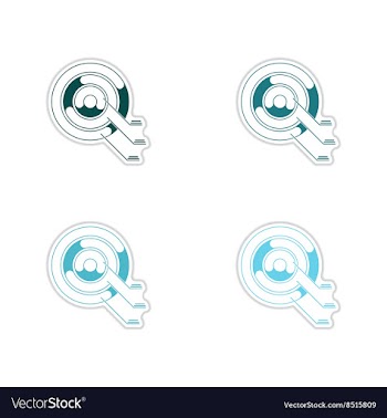 Set of paper stickers on white background diagram vector image