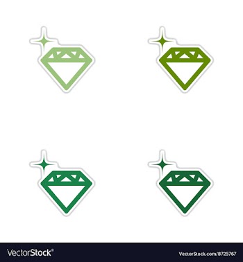 Set of paper stickers on white background diamond vector image