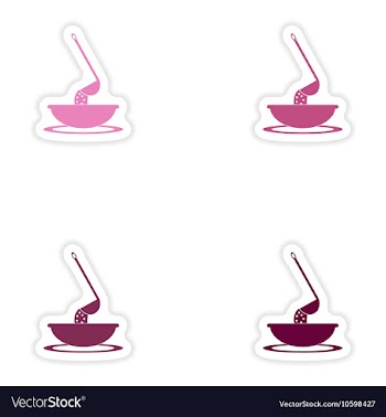 Set of paper stickers on white background dish vector image