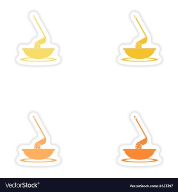 Set of paper stickers on white background dish vector image