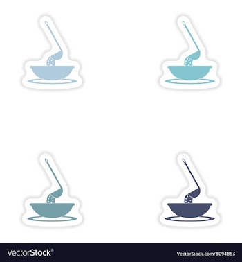 Set of paper stickers on white background dish vector image