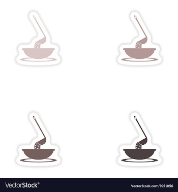 Set of paper stickers on white background dish vector image