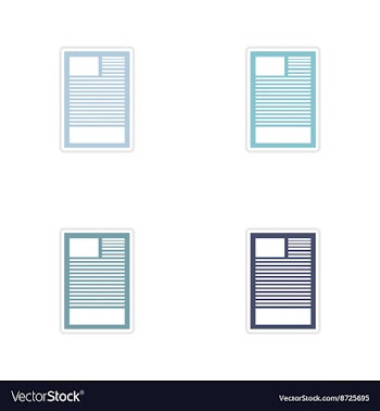 Set of paper stickers on white background document vector image