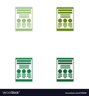 Set of paper stickers on white background document vector image