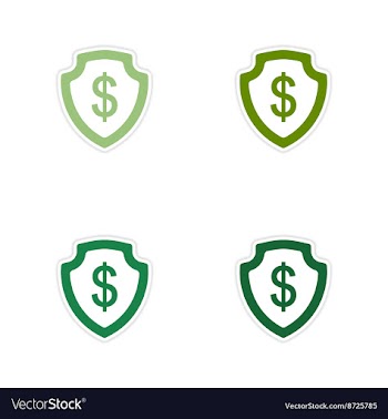 Set of paper stickers on white background dollar vector image