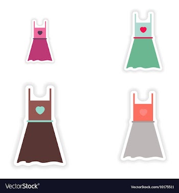 Set of paper stickers on white background dress vector image