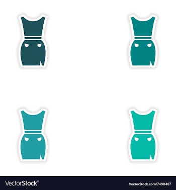 Set of paper stickers on white background dress vector image