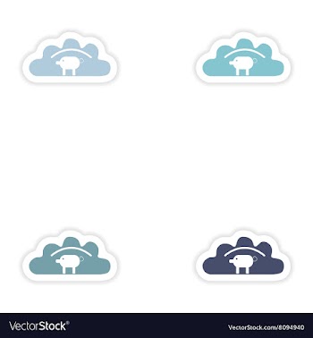 Set of paper stickers on white background dumpling vector image