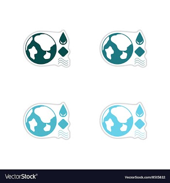 Set of paper stickers on white background Earth vector image