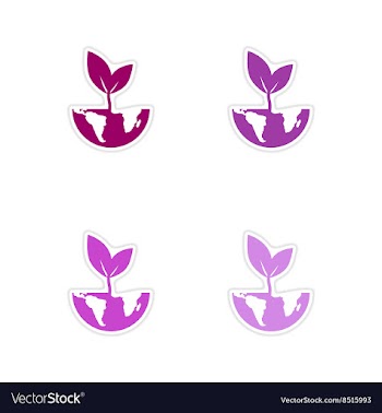 Set of paper stickers on white background Earth vector image