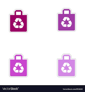 Set of paper stickers on white background eco pack vector image