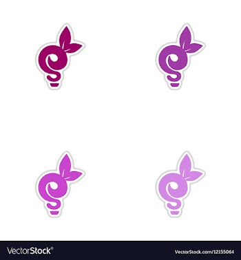 Set of paper stickers on white background eco vector image