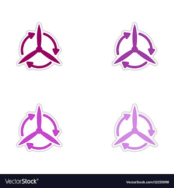 Set of paper stickers on white background eco vector image