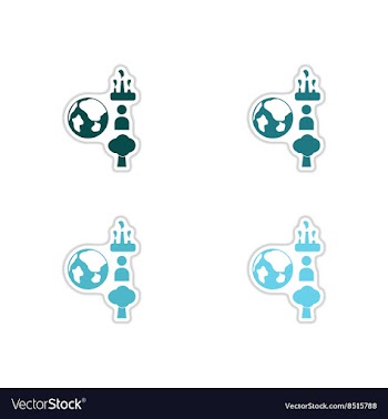 Set of paper stickers on white background eco vector image