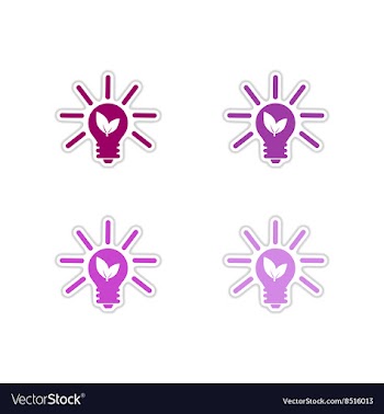 Set of paper stickers on white background eco vector image