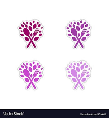 Set of paper stickers on white background eco vector image
