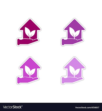 Set of paper stickers on white background Eco vector image