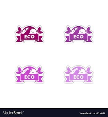 Set of paper stickers on white background eco vector image