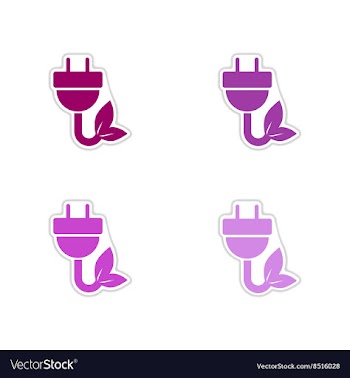 Set of paper stickers on white background eco vector image