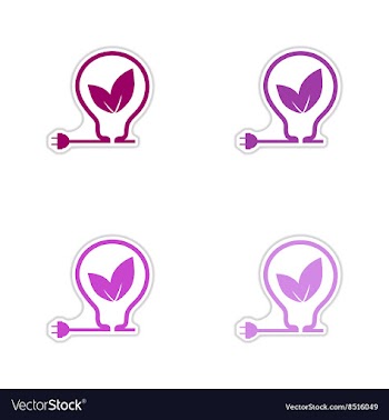 Set of paper stickers on white background eco vector image