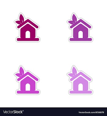 Set of paper stickers on white background Eco vector image