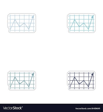 Set of paper stickers on white background economic vector image
