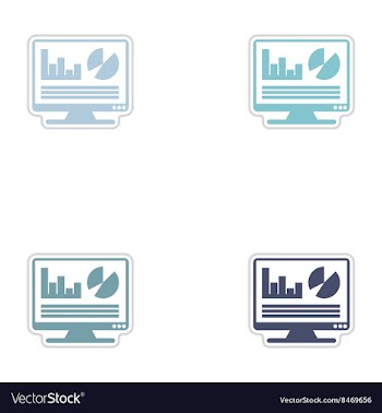 Set of paper stickers on white background economic vector image