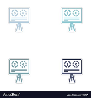 Set of paper stickers on white background economic vector image