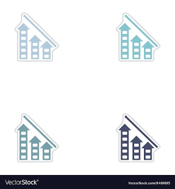 Set of paper stickers on white background economic vector image