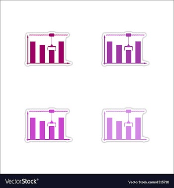 Set of paper stickers on white background economic vector image