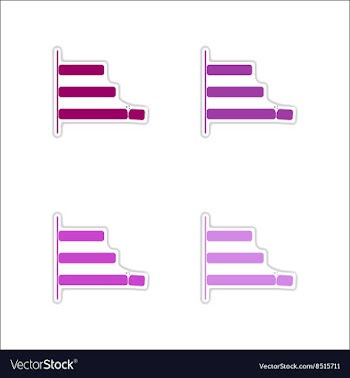Set of paper stickers on white background economic vector image